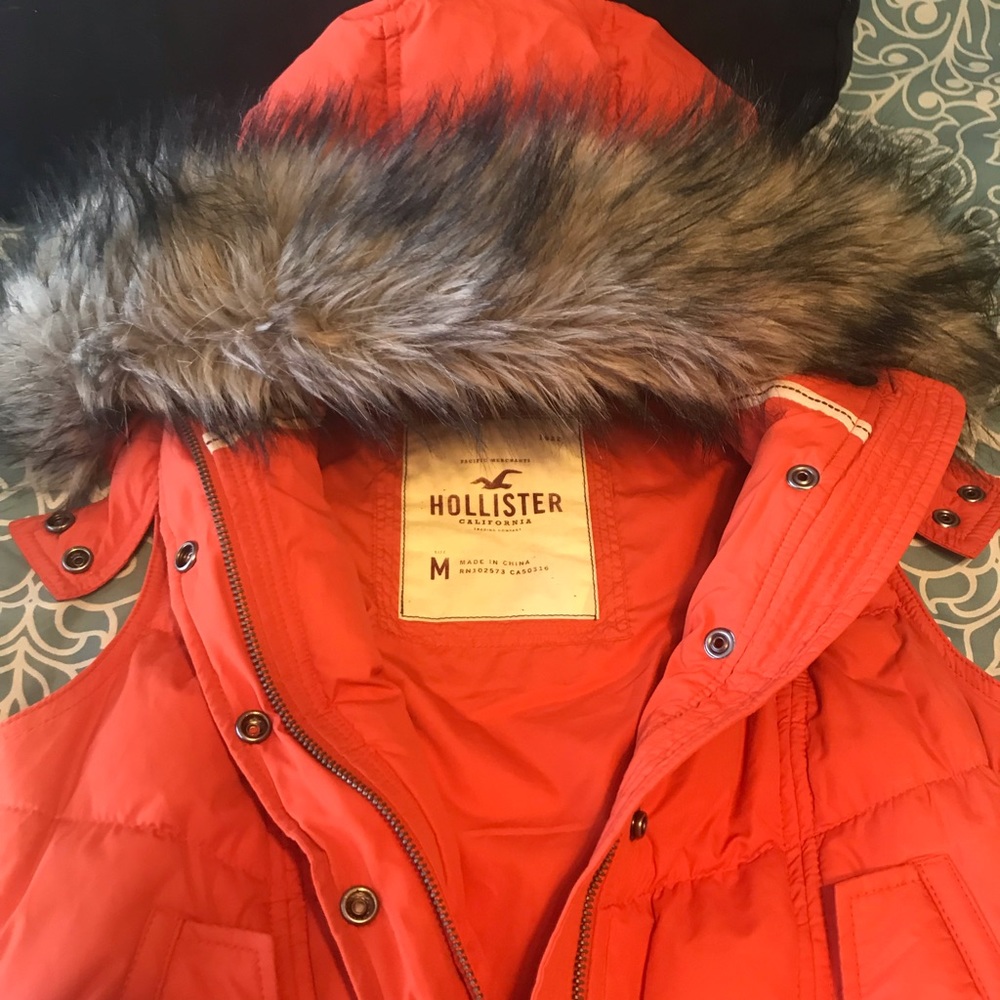 Hollister Orange Fur Vest!